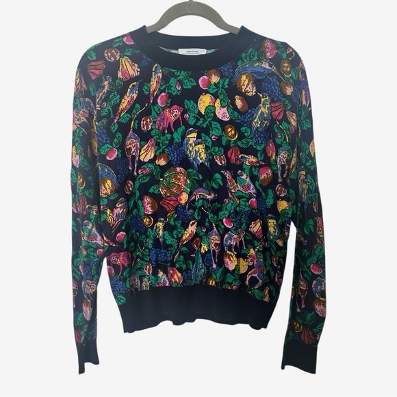 Paris Atelier & Other Stories Jungle Print Crewneck Sweater Size Medium - Picture 2 of 6